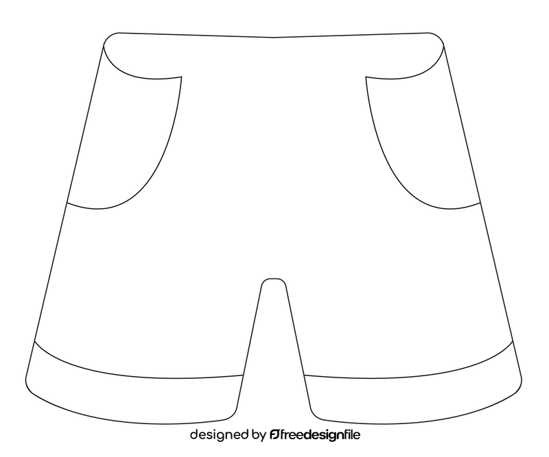 Basketball shorts black and white clipart