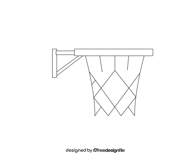 Free basketball hoop black and white clipart