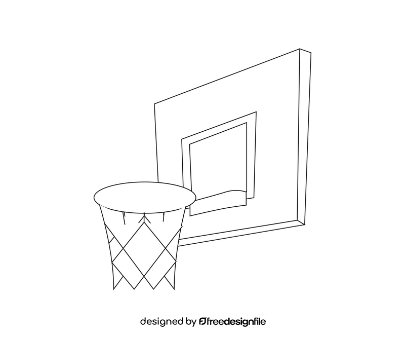 Basketball Backboard illustration black and white clipart