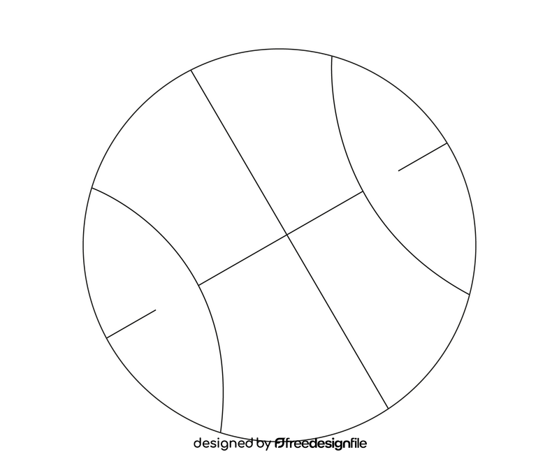 Basketball cartoon ball black and white clipart