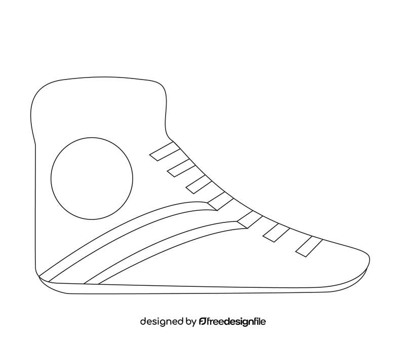 Sports sneakers black and white clipart