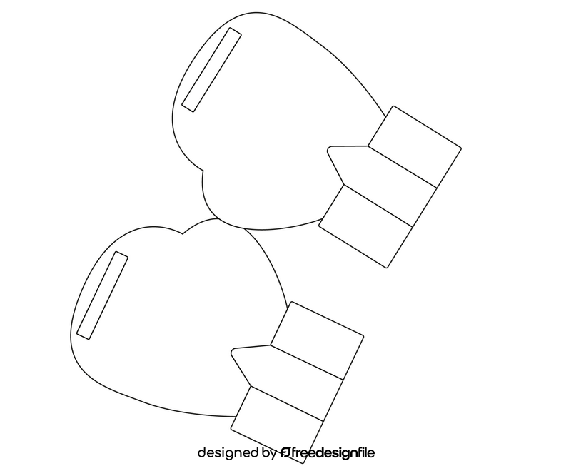 Boxing gloves free black and white clipart