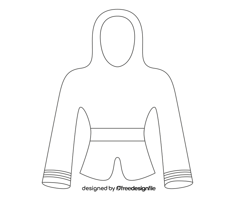 Boxing clothes black and white clipart