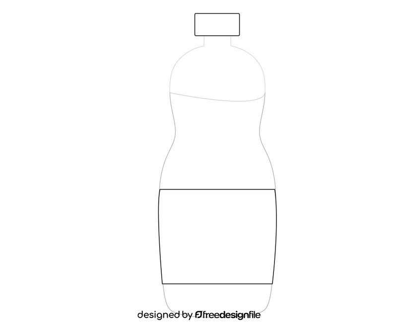 Sports water bottle illustration black and white clipart