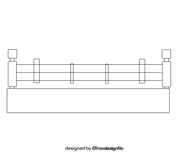 Boxing ring cartoon black and white clipart