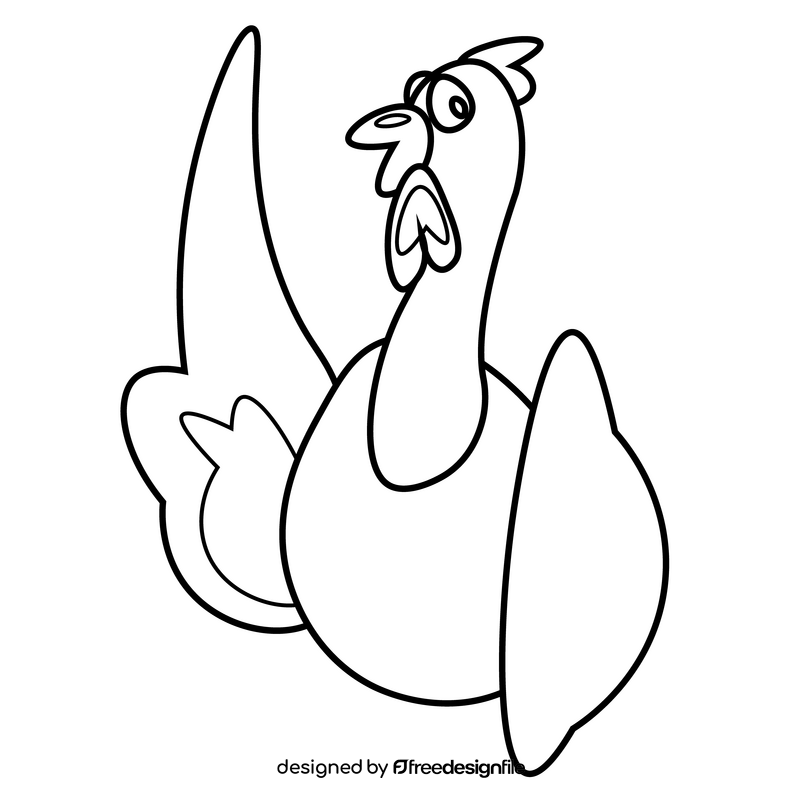 Turkey bird drawing black and white clipart