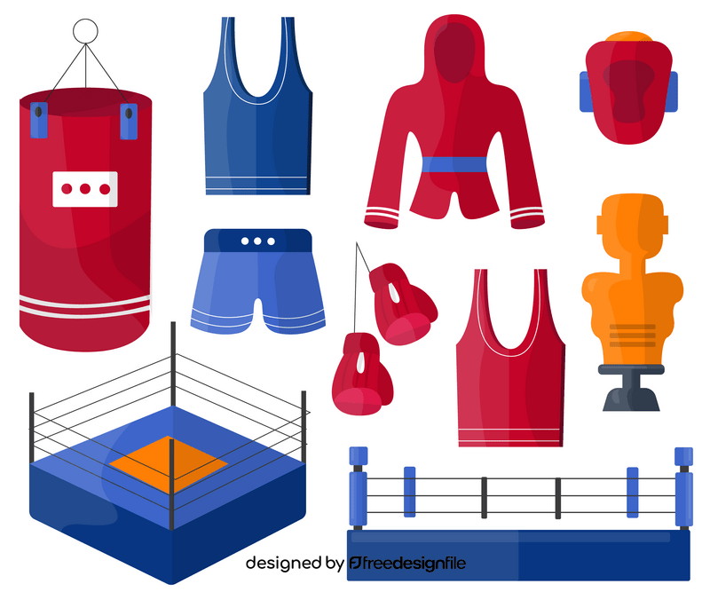 Set of boxing vector