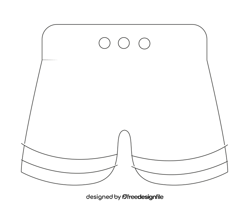 Boxing shorts drawing black and white clipart