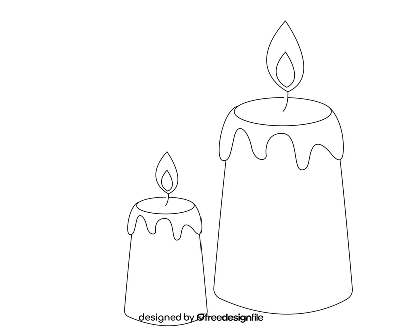 Free candle black and white clipart