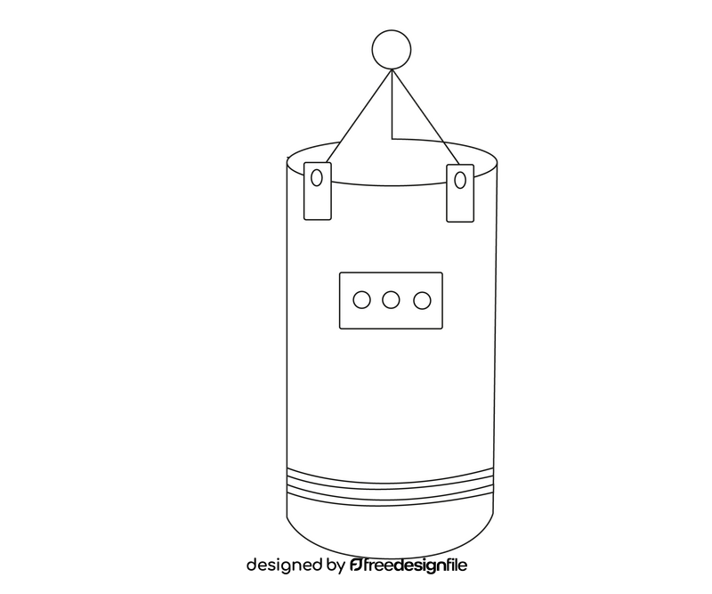 Free punching bag black and white clipart