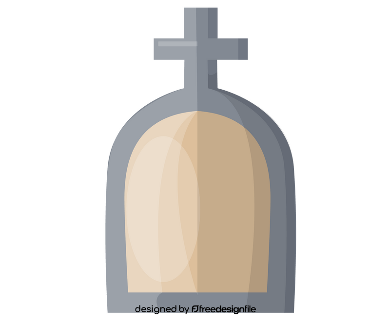 Tombstone with christian cross illustration clipart