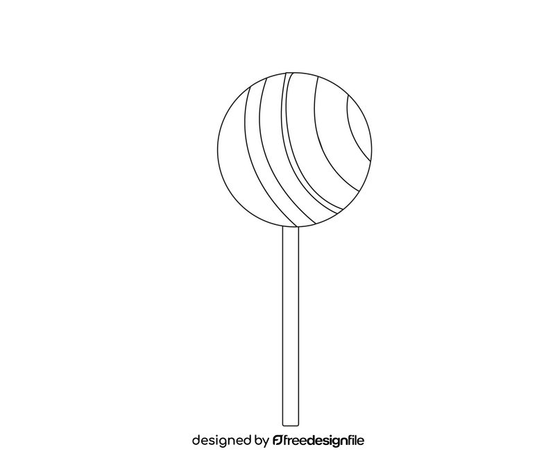 Halloween lollipop black and white clipart