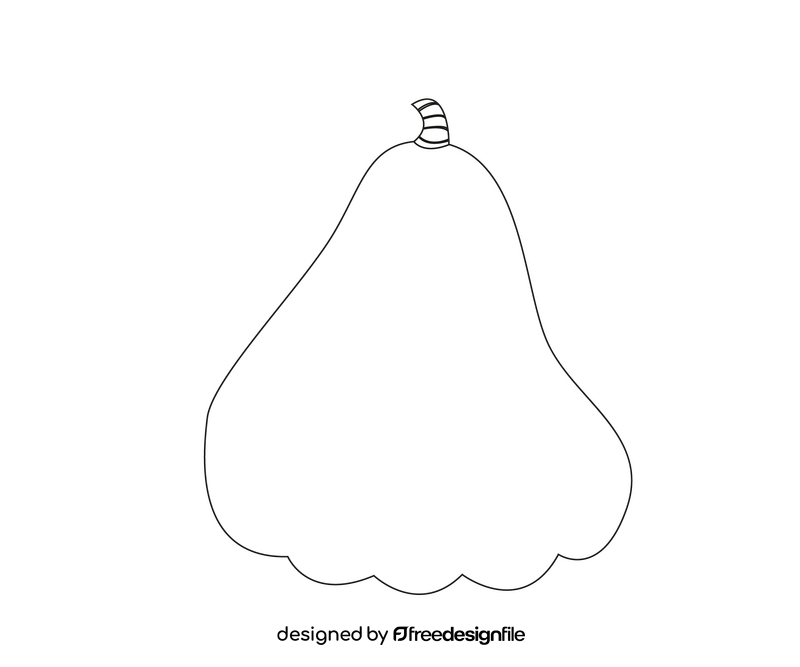 Pumpkin cartoon black and white clipart