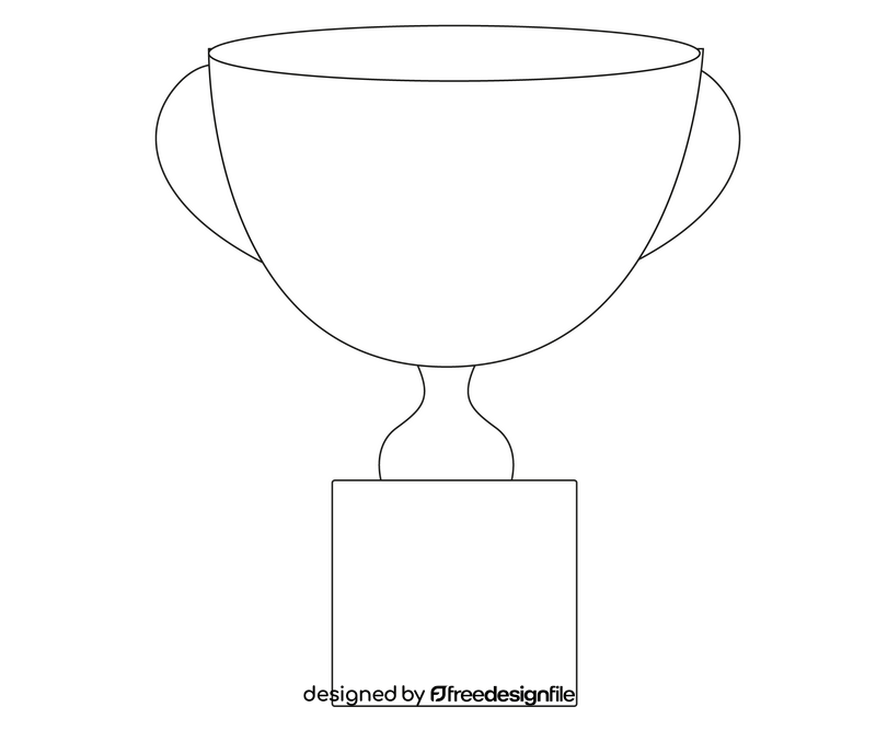 Sports cup drawing black and white clipart