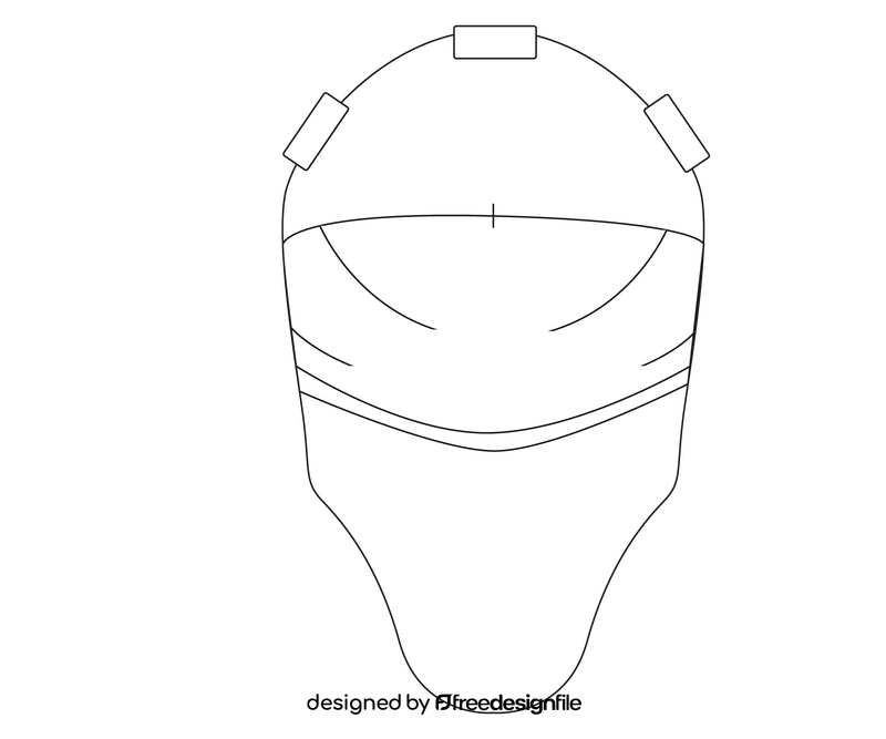 Ice hockey helmet black and white clipart