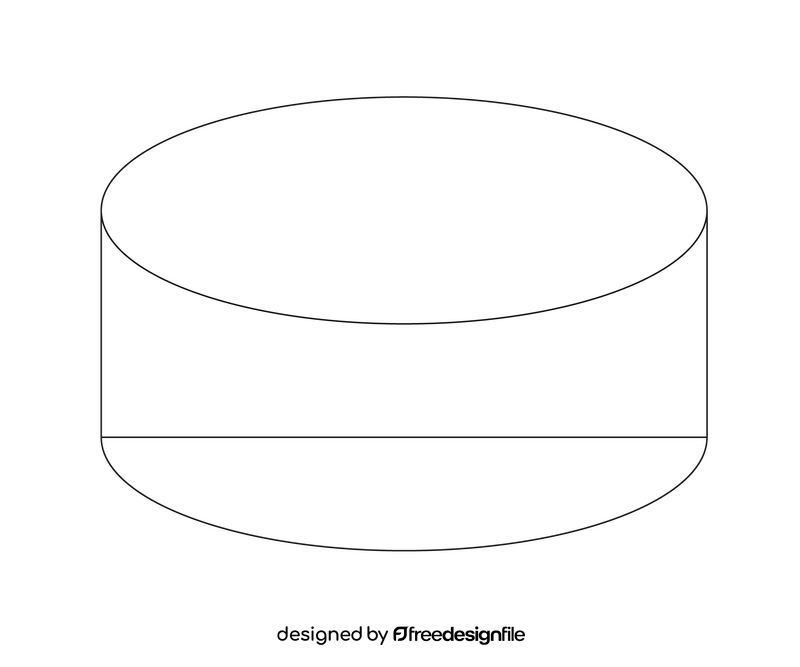 Ice hockey puck black and white clipart