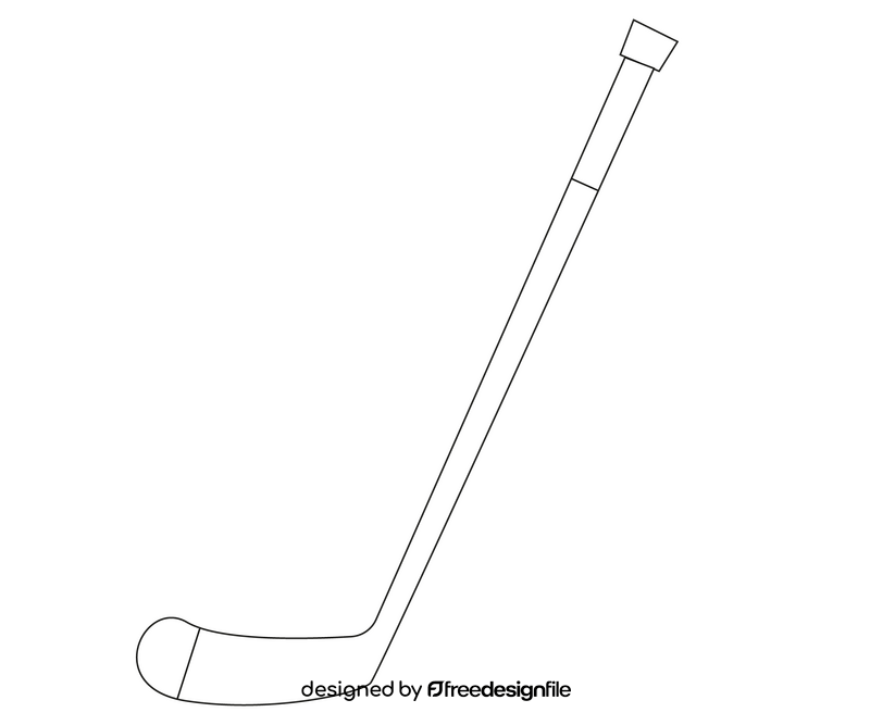 Ice hockey stick cartoon black and white clipart