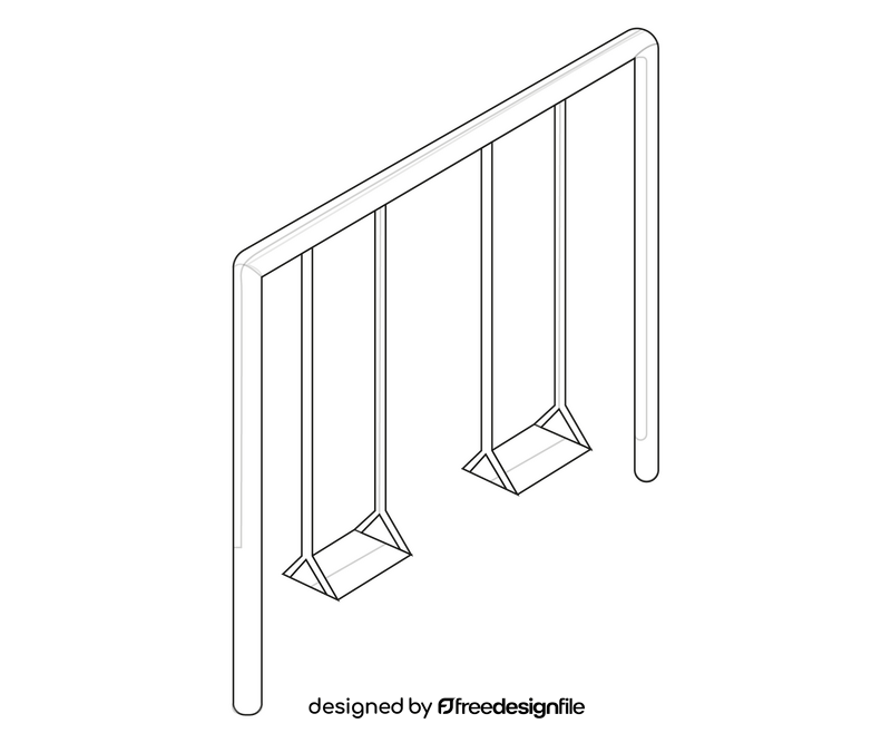 Swing set black and white clipart