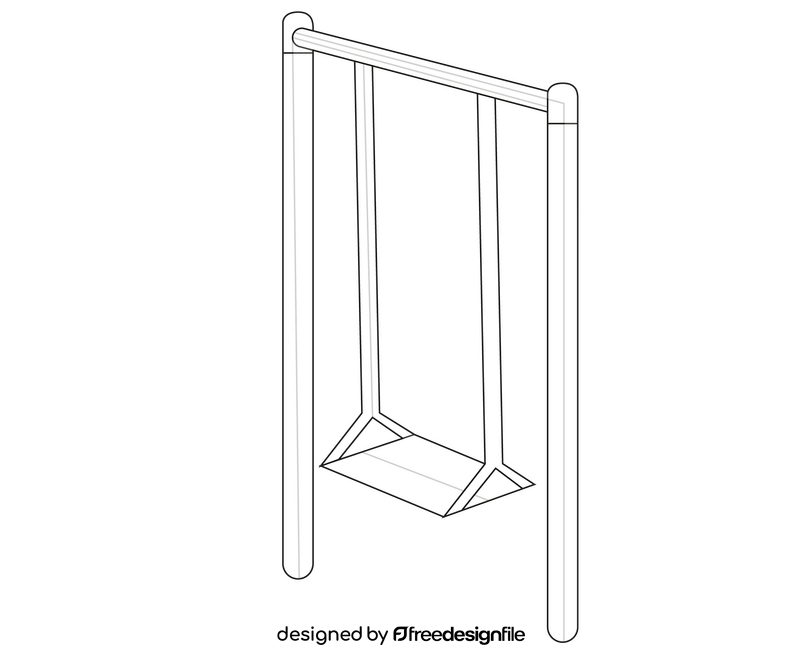 Swing set cartoon black and white clipart