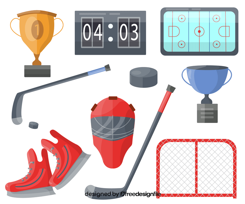 Ice hockey equipment vector