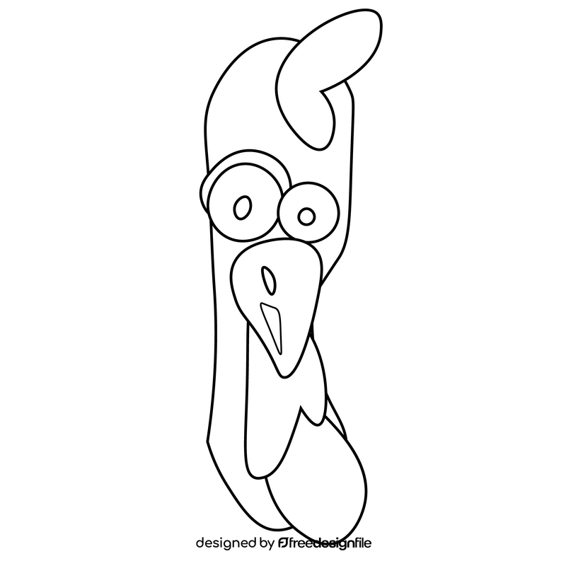 Cute turkey head black and white clipart