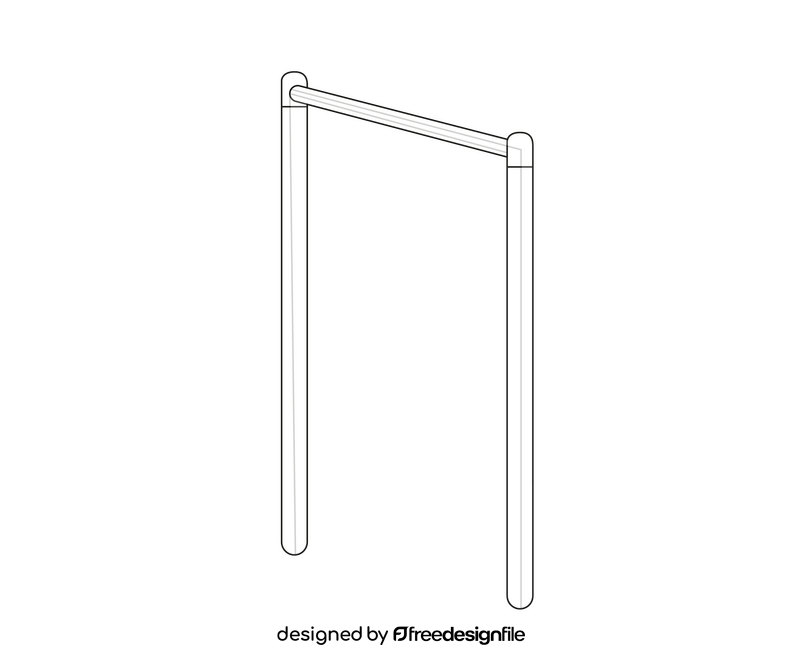 Outdoor pull up black and white clipart