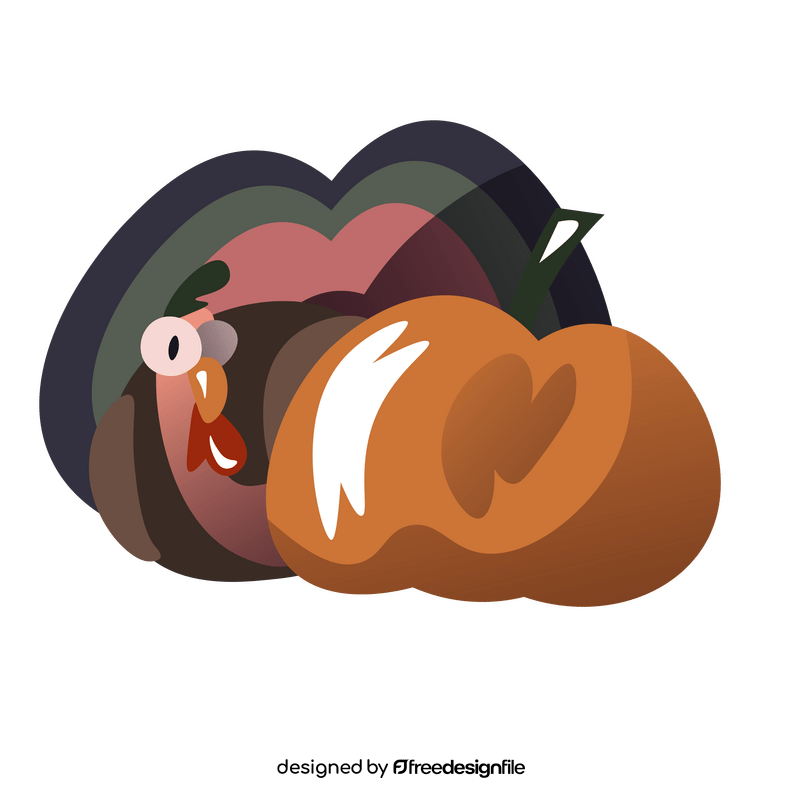 Turkey and pumpkin clipart
