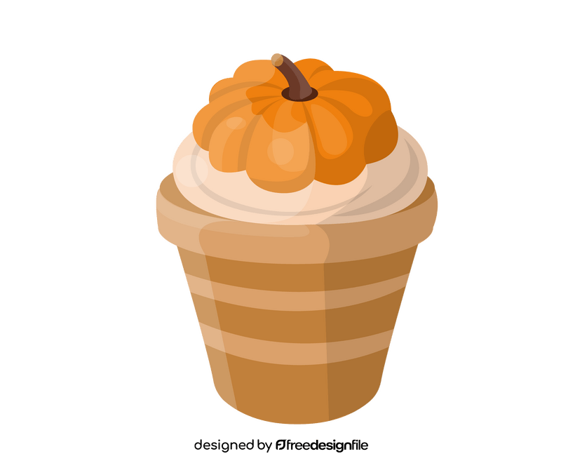 Pumpkin ice cream cartoon clipart