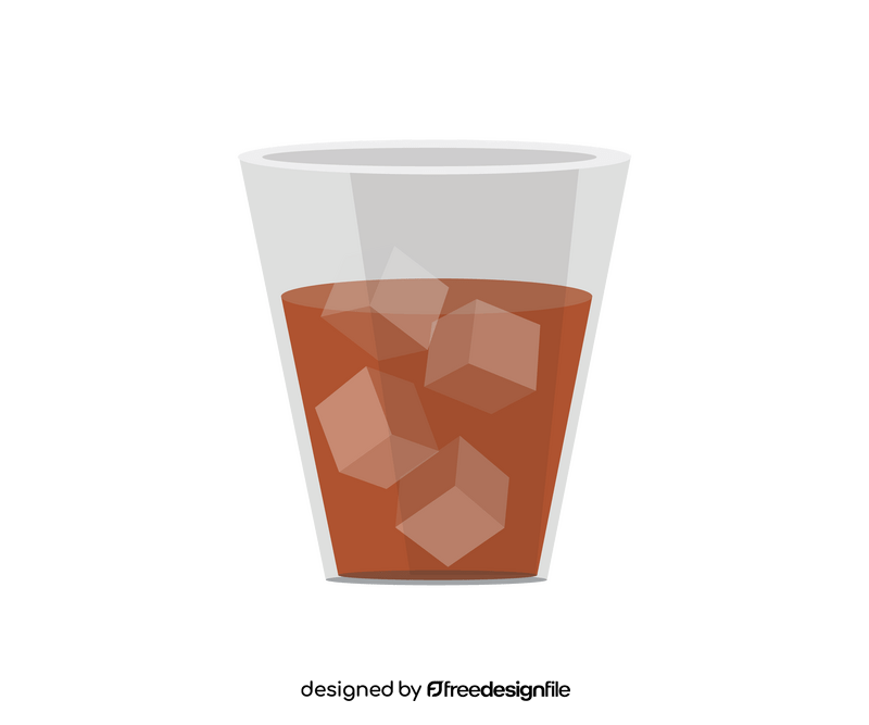 Whiskey with ice cube free clipart
