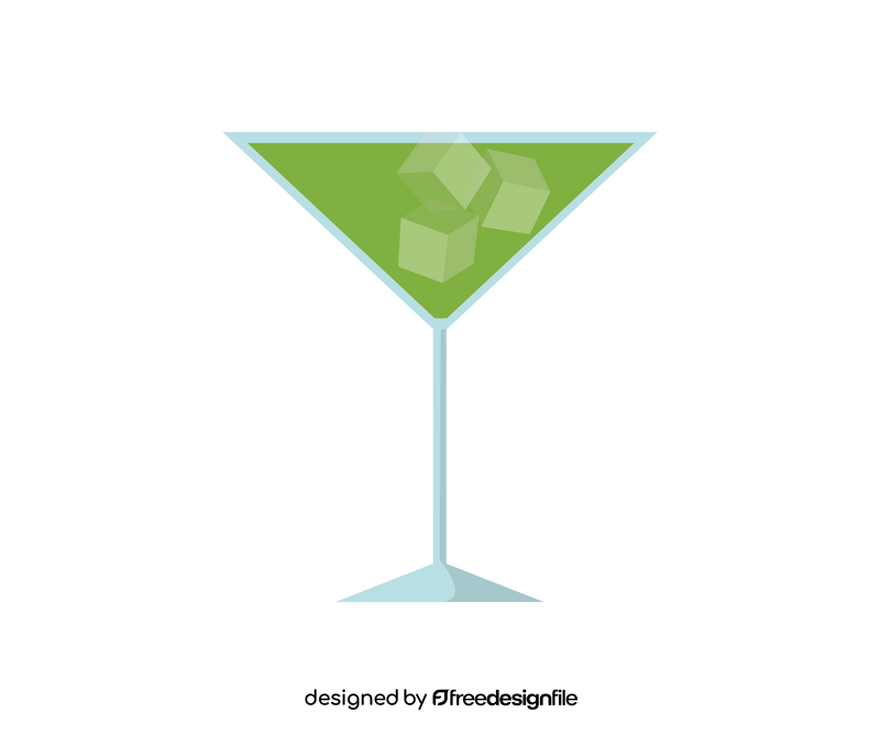 Glass of green cocktail clipart