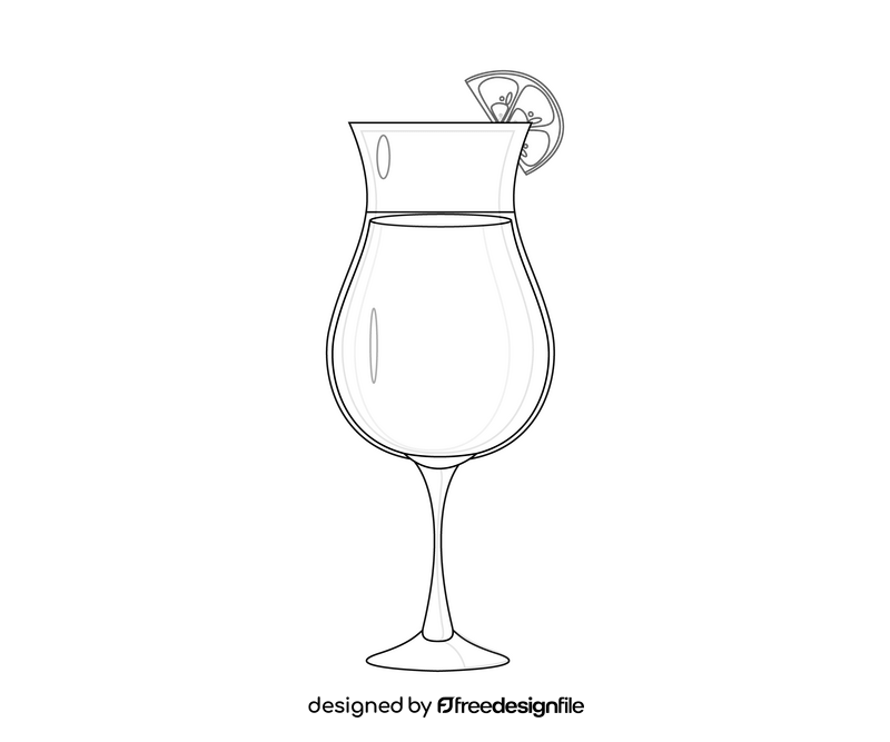 Glass of aperol spritz cocktail black and white clipart