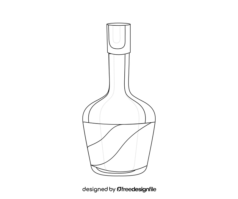 Cognac illustration black and white clipart