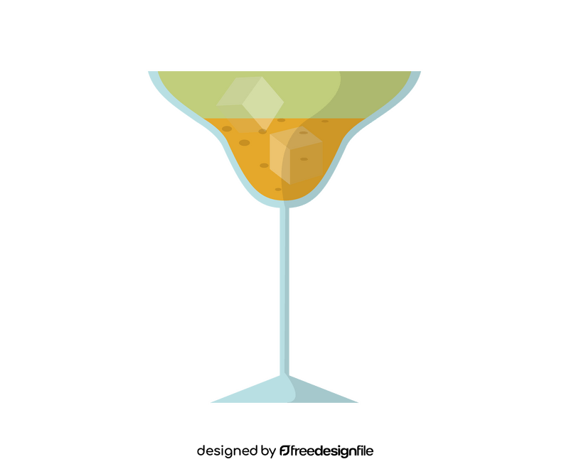 Glass of martini drawing clipart