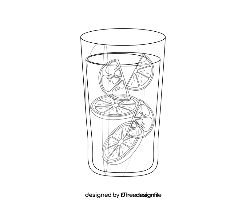 Free lemonade glass black and white clipart