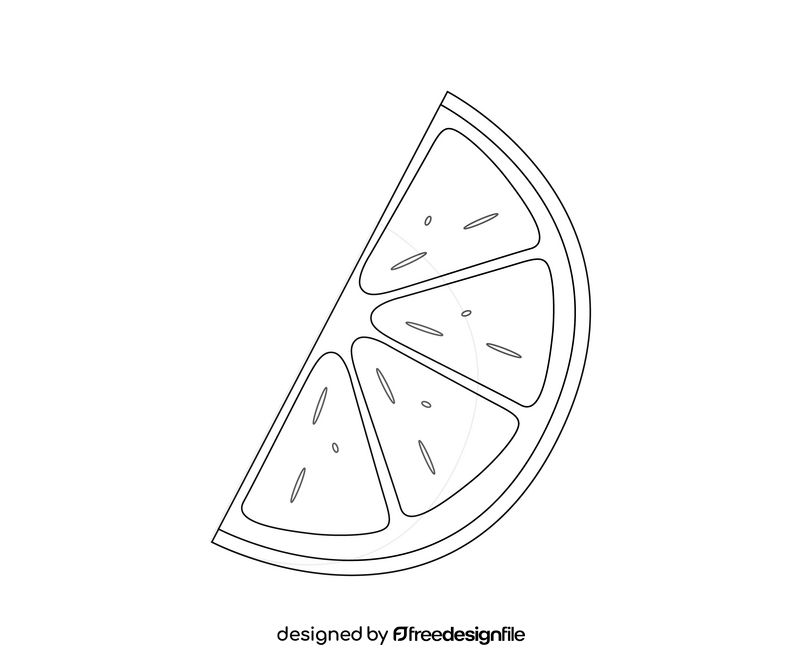 Slice of lemon cartoon black and white clipart