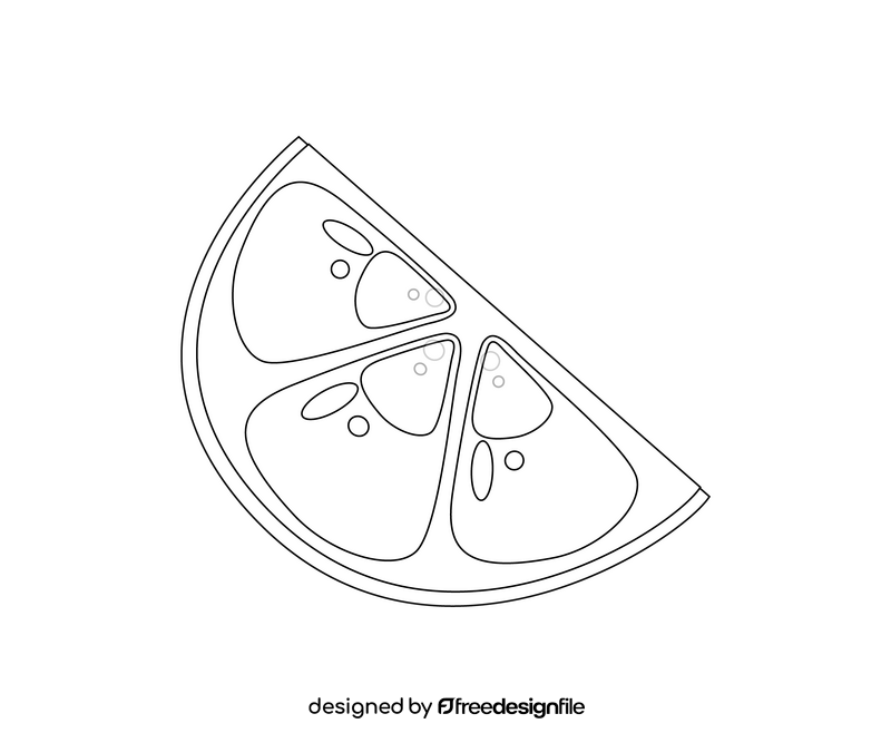 Lime slice black and white clipart