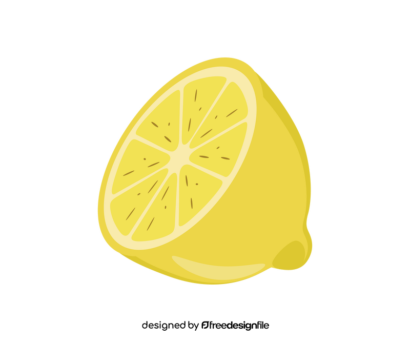 Lemon cut in half illustration clipart