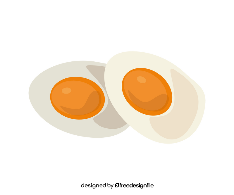 Boiled chicken egg cut in half clipart