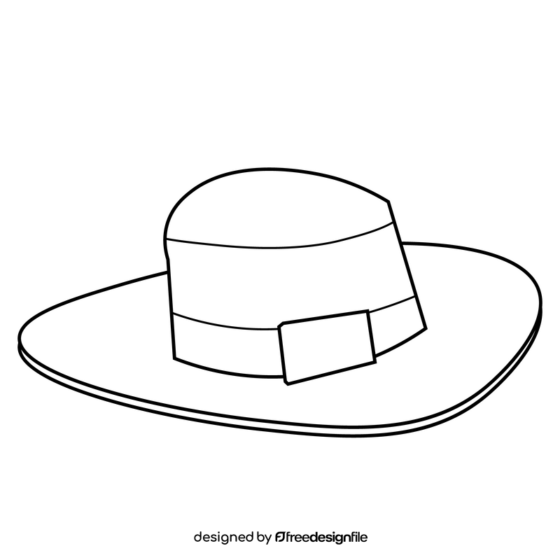 Hat cartoon black and white clipart