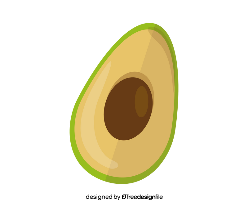 Avocado cut in half illustration clipart