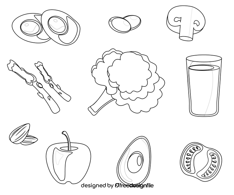 Healthy food black and white vector