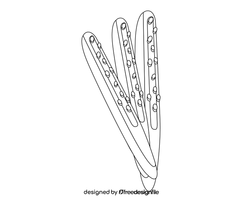 Cartoon baguettes black and white clipart