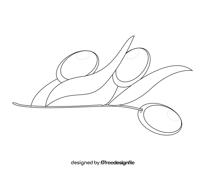 Olive branch illustration black and white clipart