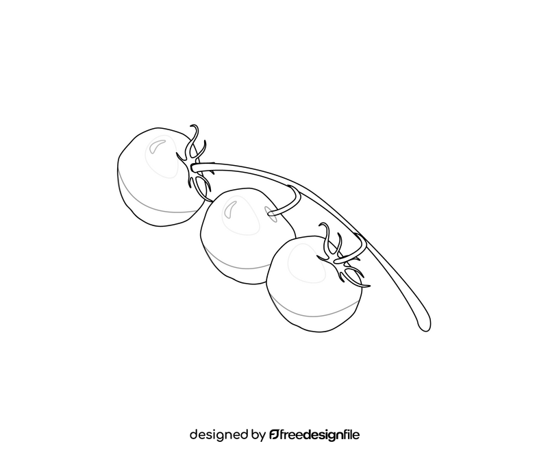 Cherry free black and white clipart