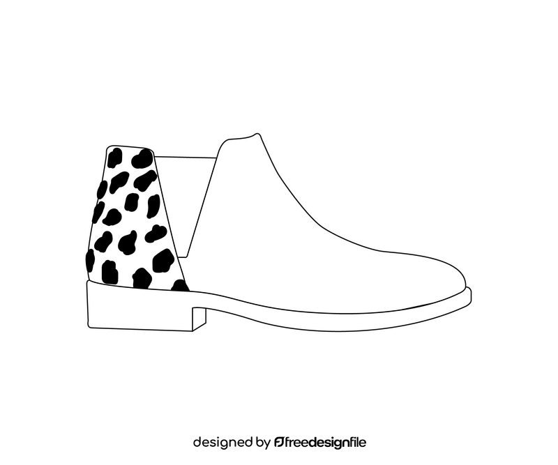 Chelsea boots drawing black and white clipart