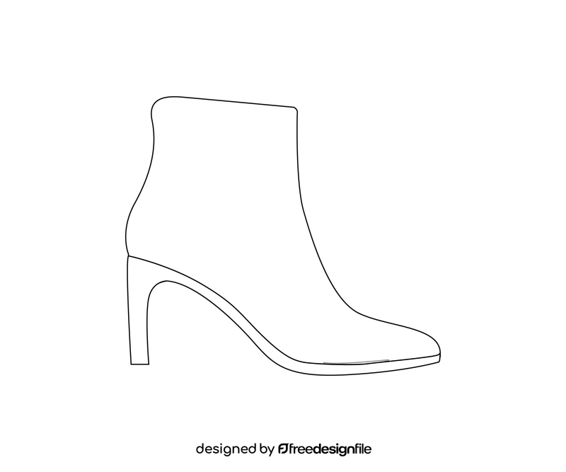 High heeled chelsea boots black and white clipart