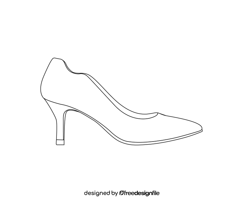 Kitten heel shoes free black and white clipart