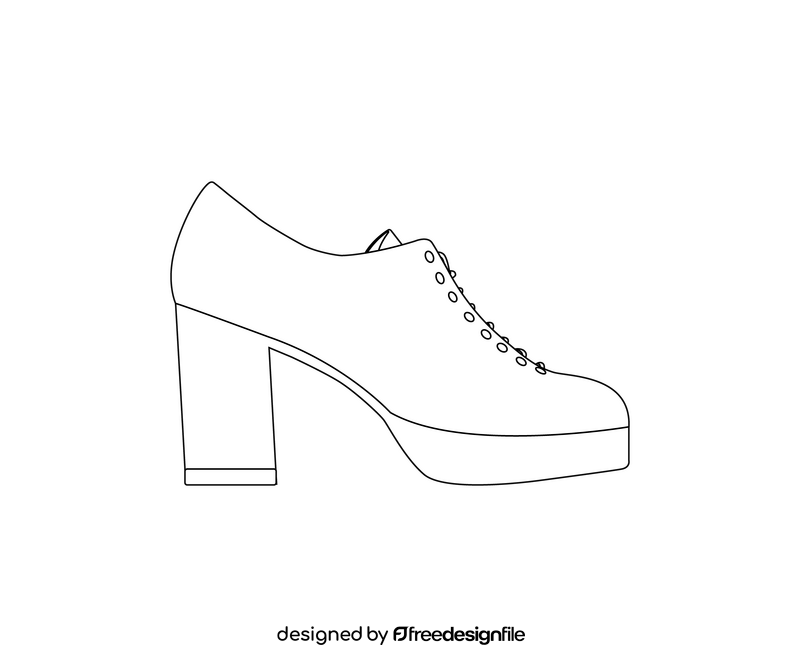 Women shoes cartoon black and white clipart