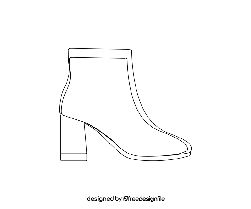 Ankle boots cartoon black and white clipart