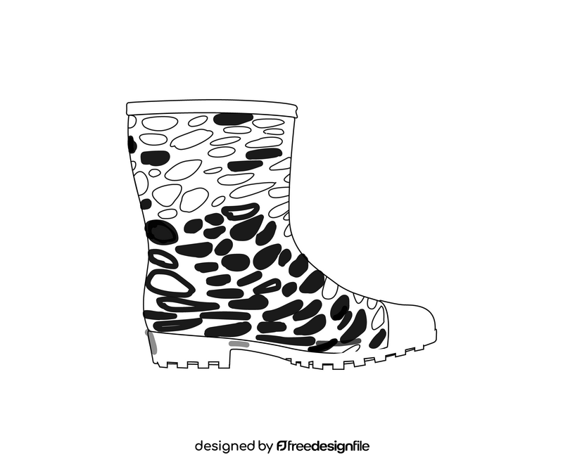 Women boots free black and white clipart